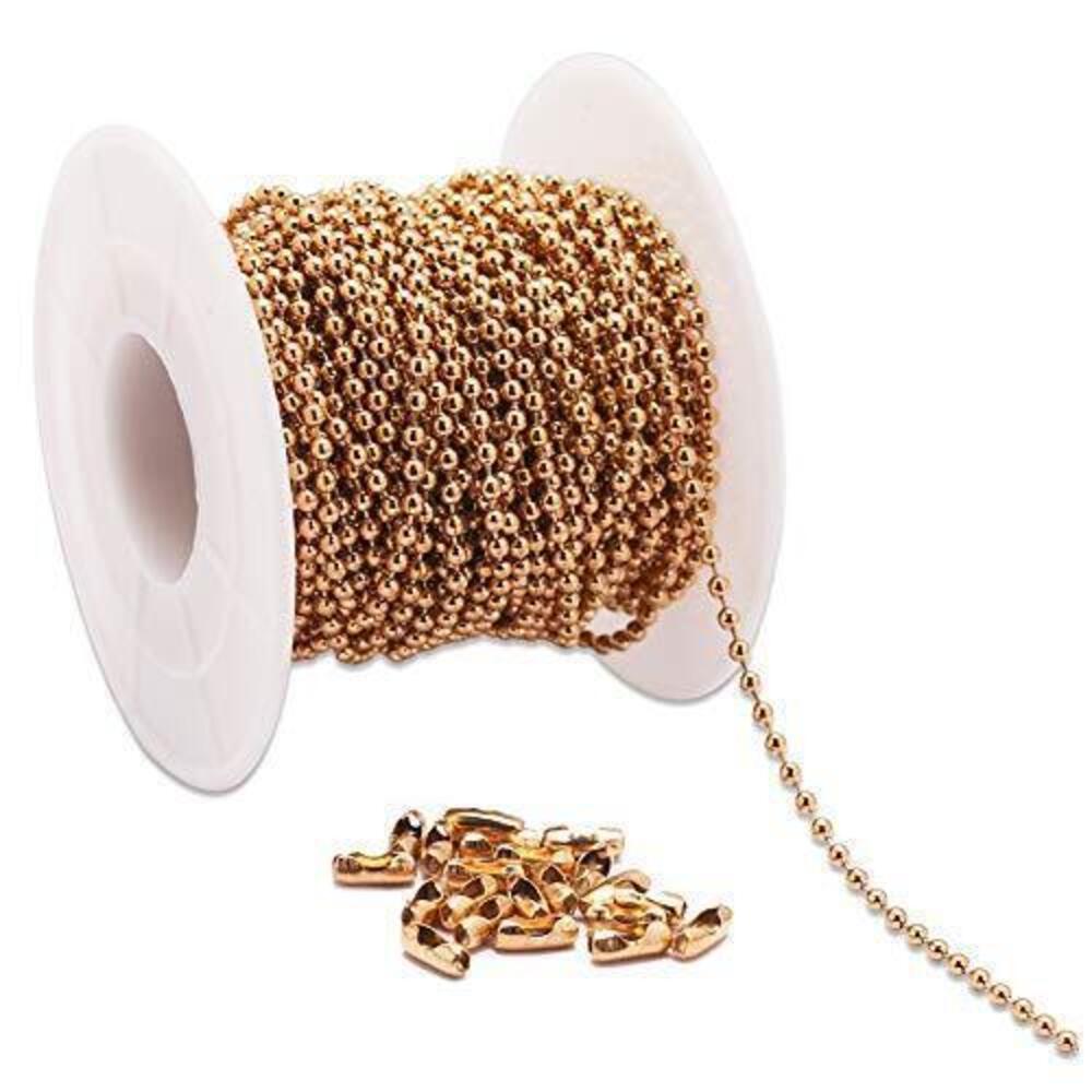 6727 30 Feet 18K Gold Stainless Steel Ball Chains Necklace with 20pcs